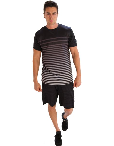 Wholesale Men’s Black and White Striped T-Shirt From Gym Clothes