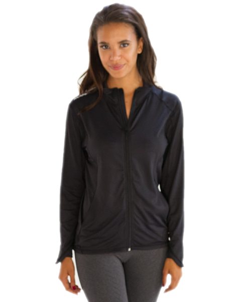 Wholesale Voguish Matte Finish Black Jacket for Women From Gym Clothes