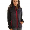 Womens Black Grey Jacket with Red Border