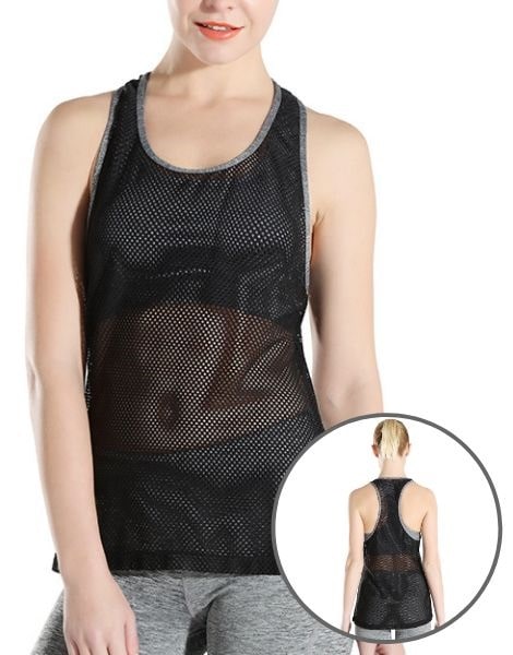 Black Mesh Gym Tank Top Manufacturers USA