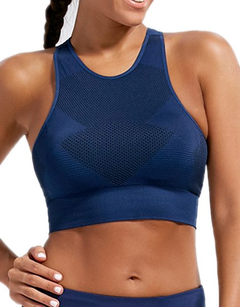 Download Wholesale Padded Mock Neck Crop Gym Bra Top From Gym Clothes