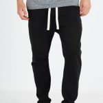 black-double-knit-gym-pant