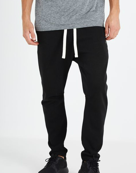 black-double-knit-gym-pant