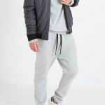 grey double knit gym pant