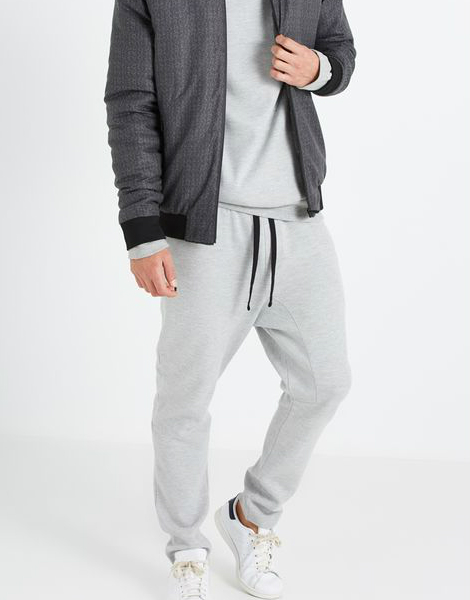 grey double knit gym pant