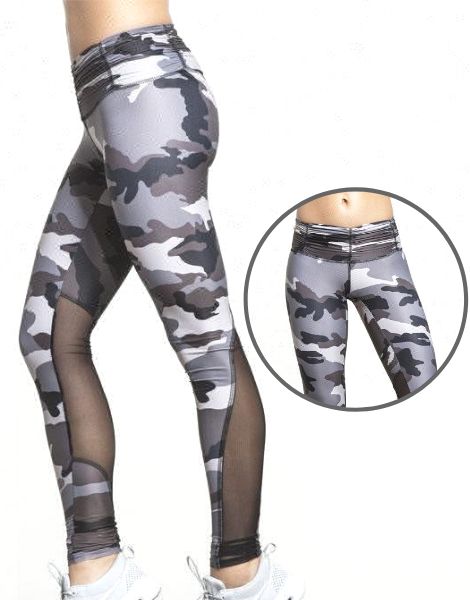 Camo Print Paneled Sublimated Yoga Leggings Manufacturer