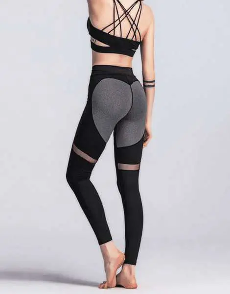 High Waisted Contrast Mesh Sports Leggings With Phone Pocket