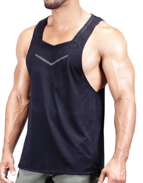 Corex Fitness Logo Mens Gym Vest Navy Blue Athletic Training Workout Tank Top 