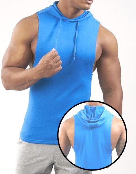 Wholesale Custom Breathable Hooded Workout Stringer From Gym Clothes