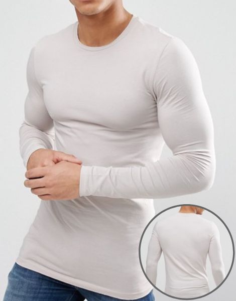 Buy Grey Full Sleeve Tees for Men From Gym Clothes Store in USA & Canada