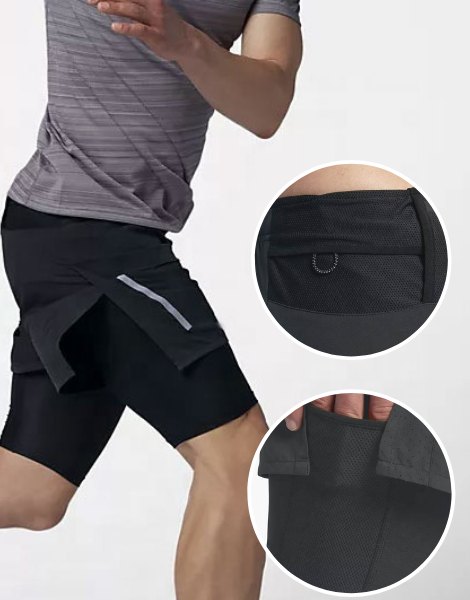High Quality 2 in 1 Fitness Short Wholesale USA