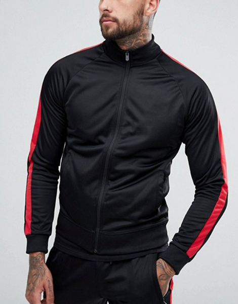 Wholesale Polyester Active Track Suit With Side Stripes