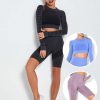 Wholesale Biker Shorts With Long Sleeve Crop Top