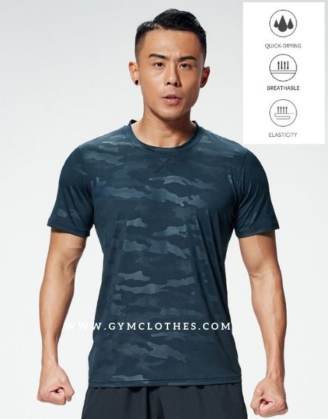 Wholesale Royal Blue Camouflage Compression Tee