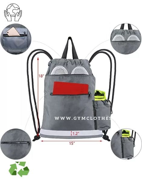 Custom Drawstring Gym Backpack With Shoe Pocket