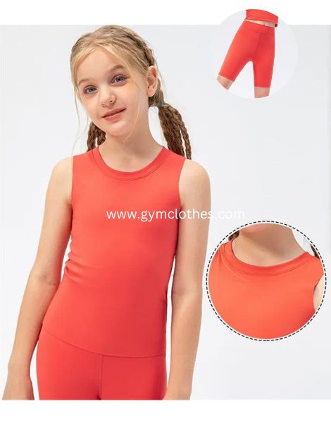 Kids Girls Custom Activewear Tank Tops and Short Supplier