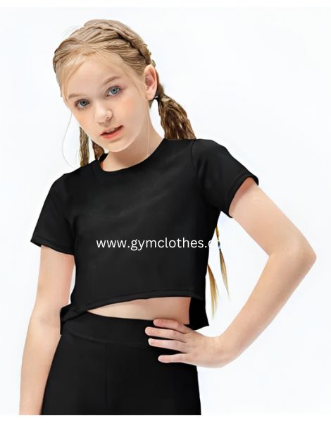 Kids Girls Custom Workout Short Sleeve Shirt Manufacturer